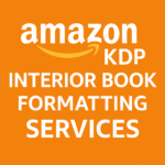 Amazon KDP Interior Book Formatting Services product graphic with Amazon colors and logo, highlighting professional ebook, paperback, and hardback formatting.